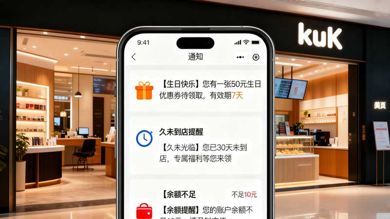 ​聚客派会员卡管理软件的智能消息推送功能展示